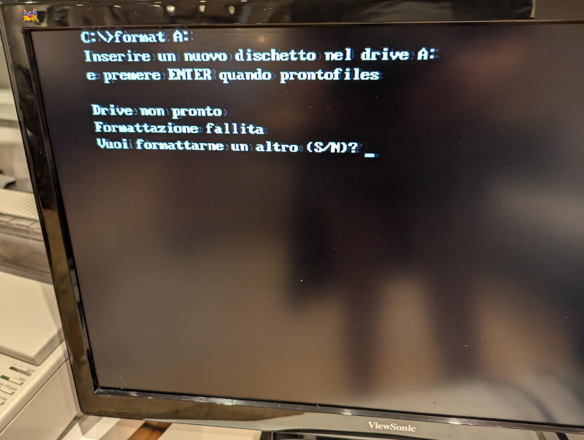 Photo of failed disk formatting